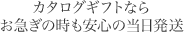 カタログギフトならお急ぎの時も安心の当日発送